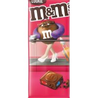 M&M'S Milk chocolate with M&MAS minis and cookie pieces.,