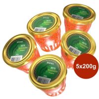 Pink Salmon Caviar Set, -Kamchatka Original-  5 x 200g