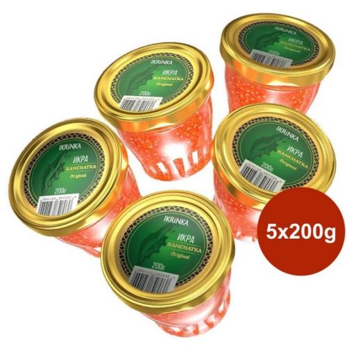 Pink Salmon Caviar Set, -Kamchatka Original-  5 x 200g